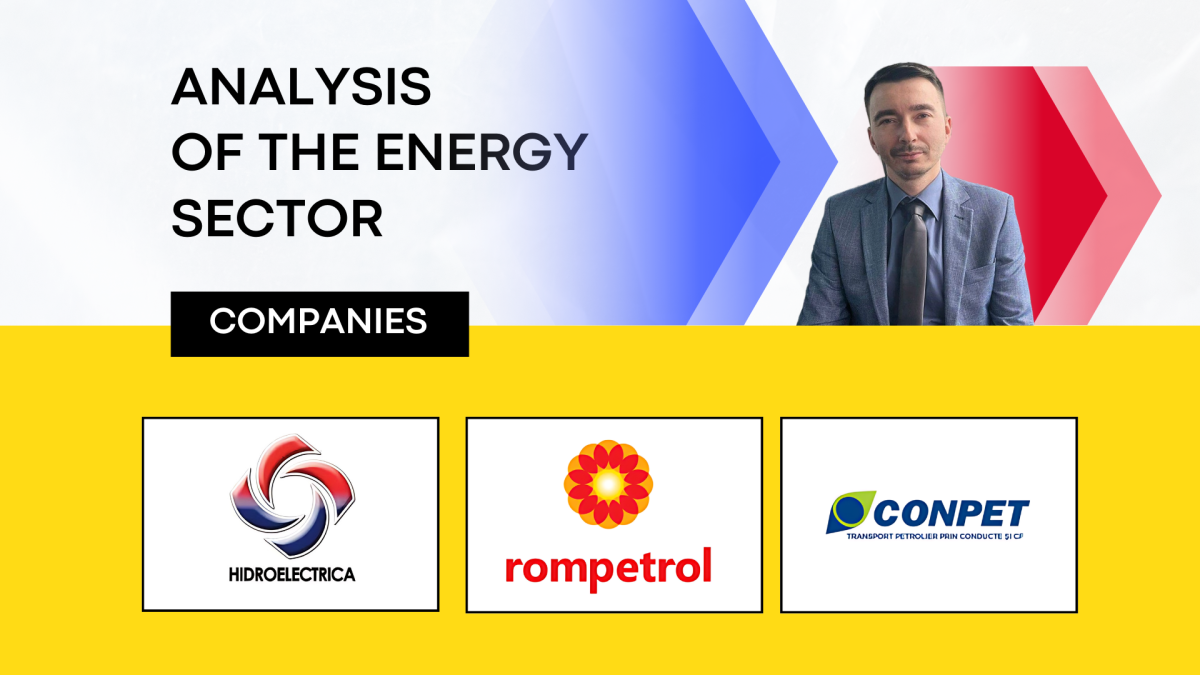 Image showing Romanian energy companies: Hidroelectrica (left), Rompetrol (center), and Conpet (right)