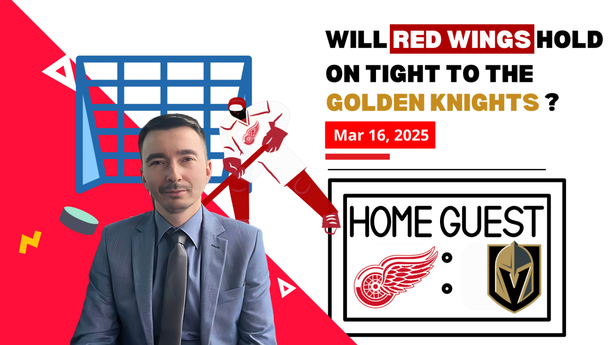 Will the Red Wings hold on tight to the Golden Knights on March 16, 2025?